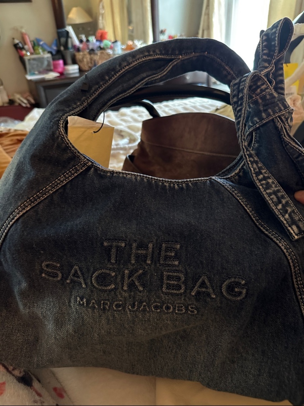 Marc Jacobs Dark Denim 'The Sack Bag' Shoulder Tote